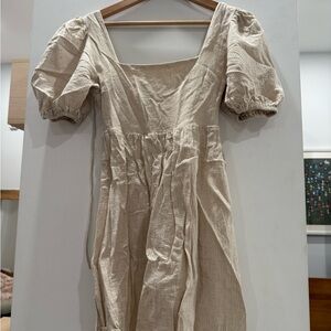 Altar'd State Cream Puff Sleeve Dress